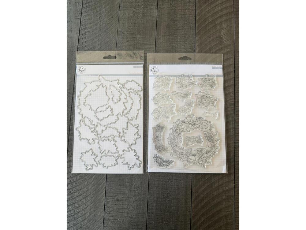 Pink Fresh Floral Elements stamp and cutting die set